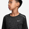 Nike Dri-FIT Miler Kids' Short Sleeve Top Black View 3 Thumbnail Image