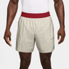 Nike Court Advantage 6" Printed Short - Men's Light Bone/Tough Red View 1 Thumbnail Image