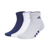 adidas Cushioned 4.0 Quarter 3-Pack - Men's Dark Blue/White/Light Grey View 1 Thumbnail Image