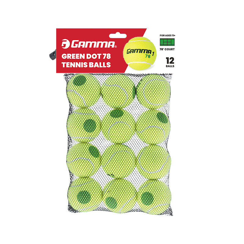 Gamma 78 Green Dot Tennis Balls (Bag 12x) | Fromuth