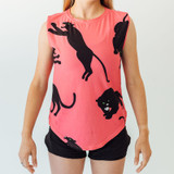 Faye+Florie Panther Print Muscle Tank - Women's Pink View 1