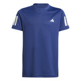 adidas Boys' Club 3 Stripes Tee Dark Blue View 1