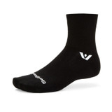 Swiftwick Aspire Quarter Crew High Circuit Socks Black View 1