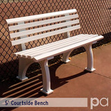 5' Courtsider Bench White View 1