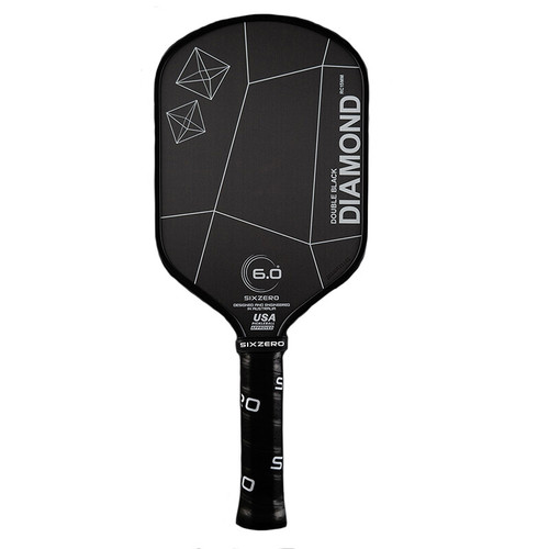 Six Zero Double Black Diamond Elongated 15mm Pickleball Paddle Black View 1