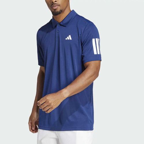 adidas Club 3 Stripes Polo - Men's Dark Blue View 1