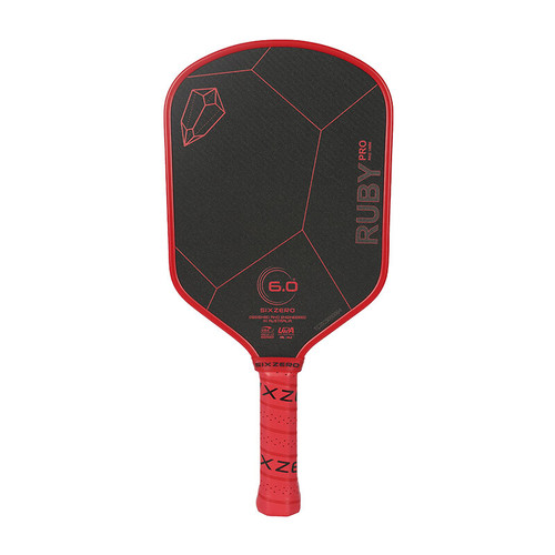 Six Zero Ruby Pro 14mm Pickleball Paddle Black/Red View 1