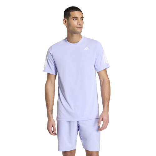 adidas Club 3 Stripes Tee - Men's Violet Tone View 1