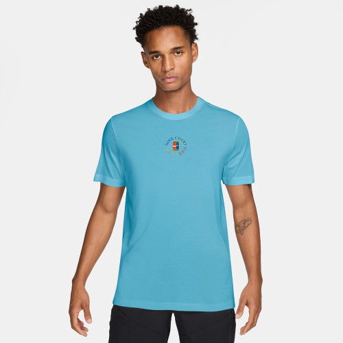 Nike Court Heritage Tee - Men's Blue Gaze View 1