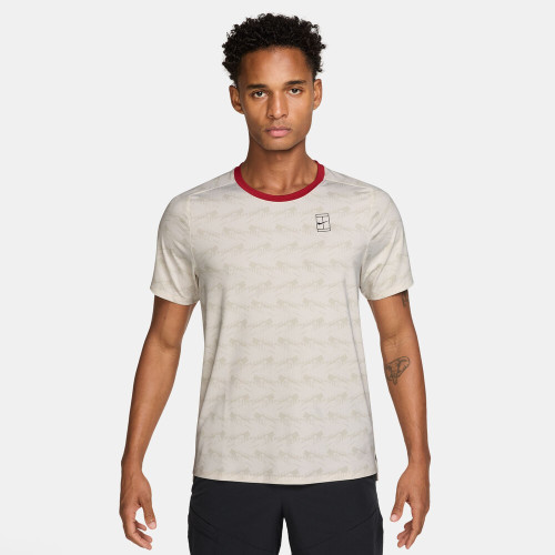 Nike Court Advantage Printed Top - Men's Light Bone View 1