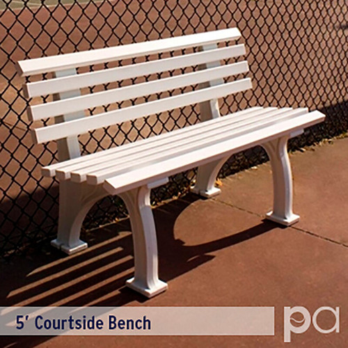 5' Courtsider Bench White View 1