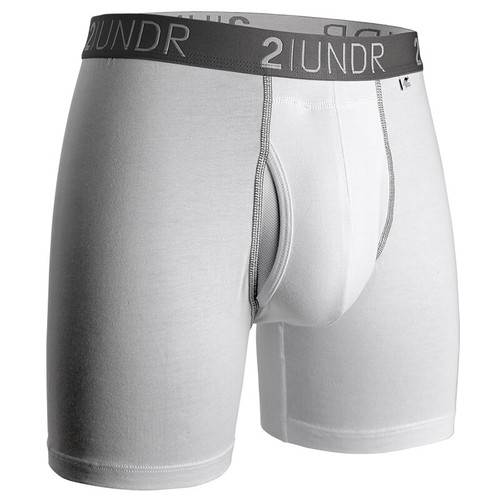 2UNDR Swing Shift Boxer Brief (White/Grey) View 1