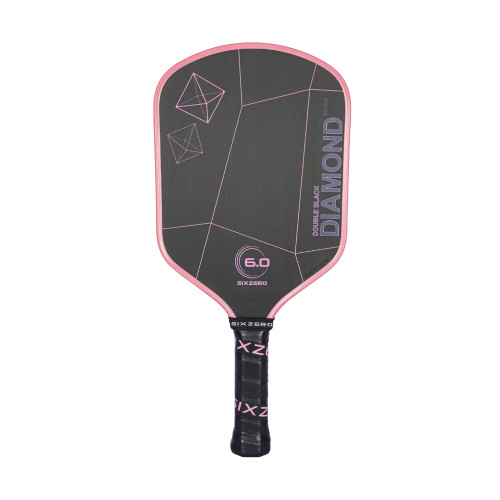 Six Zero Double Black Diamond Control 14mm Pickleball Paddle Black/Pink View 1