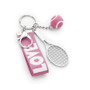 Tennis Racquet Keychain Pink/Silver View 1