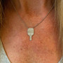 Hit Happy Pickleball Paddle Pendant Necklace Silver View 2