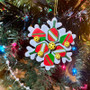 Born To Rally Pickleball Snowflake Christmas Ornament White View 2