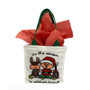 Tennis Reindeer & Elf Mini Canvas Gift Tote White View 1