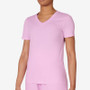 (Unpurchaseable) FILA Elevated Essentials V-Neck Tee (W) Pink View 1
