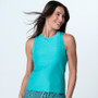 Lucky In Love High Neck Action Tank w/ Bra - Women's Aquamarine View 1