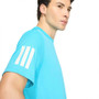 adidas Club 3 Stripes Tee - Men's Signal Cyan View 4