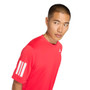 adidas Club 3 Stripes Tee (M) Pure Ruby View 5