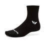 Swiftwick Aspire Quarter Crew High Circuit Socks Black View 1