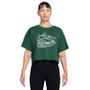 Nike Court Slam Cropped Tee - Women's Gorge Green View 1