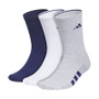 adidas Cushioned 4.0 Crew 3-Pack - Men's Dark Blue/White/Light Grey View 1