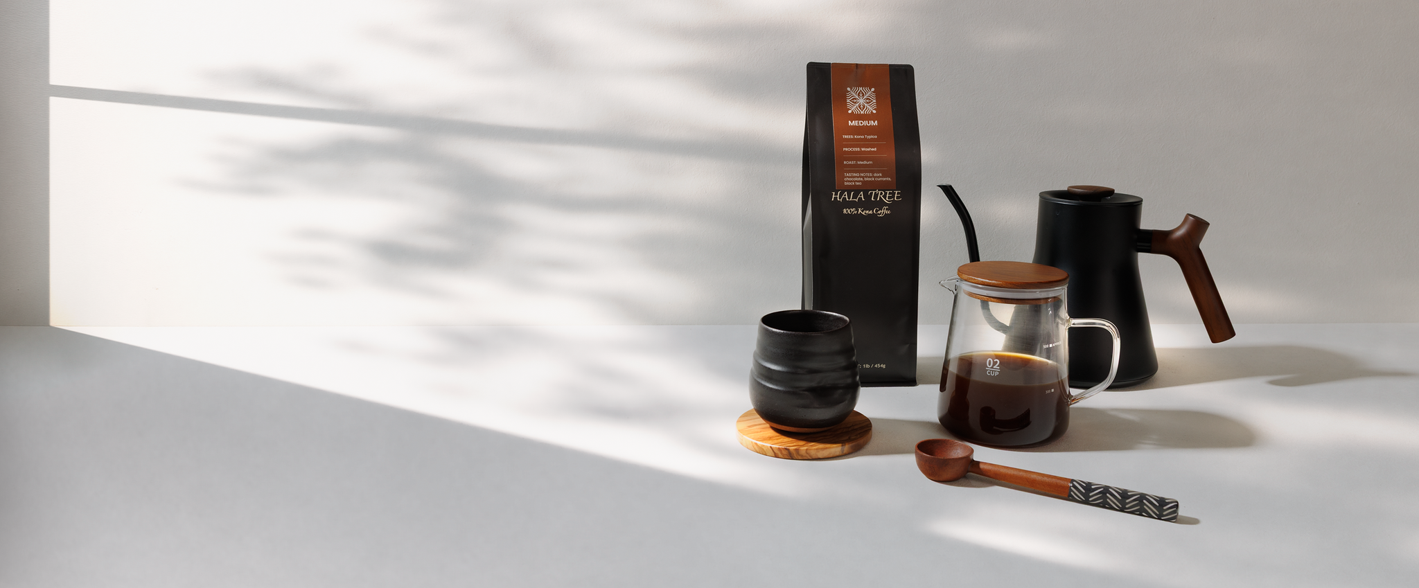 Hala Tree coffee brewed at home