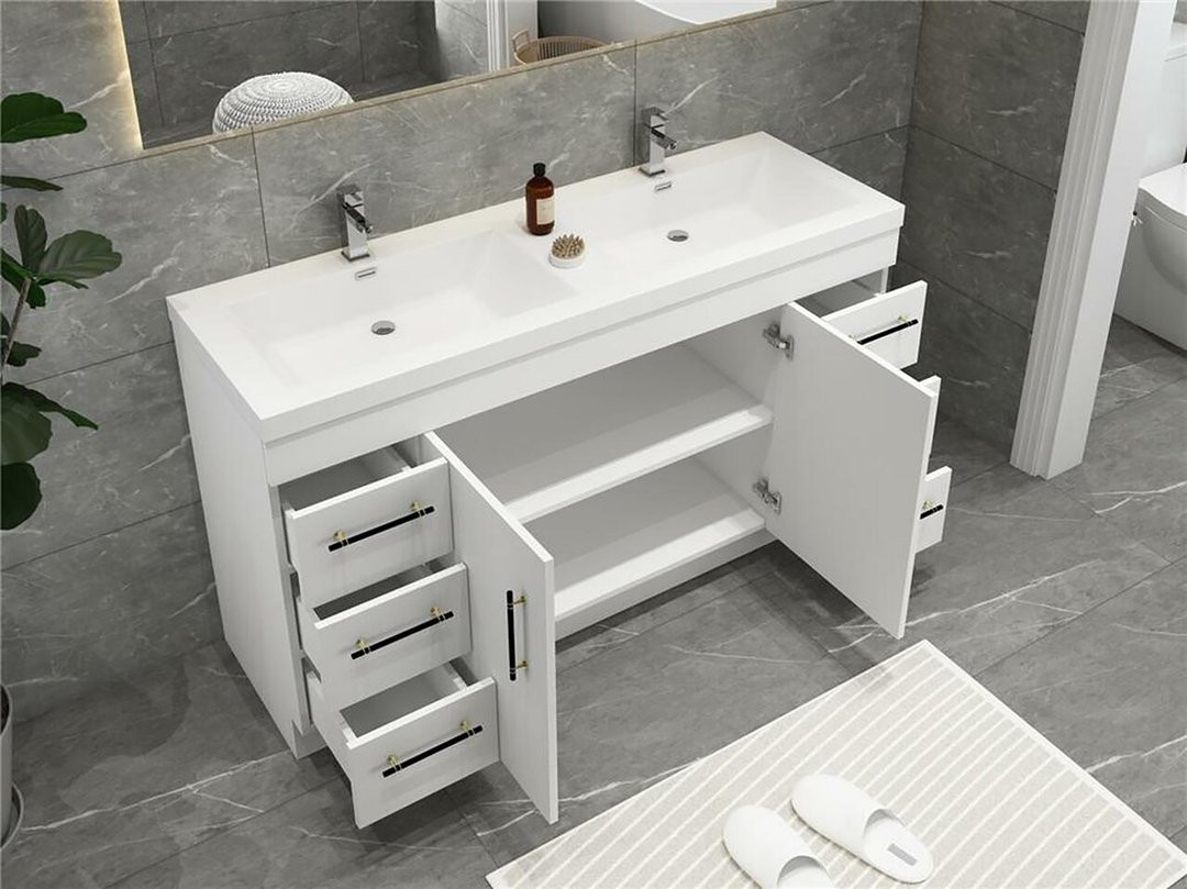 Elsa 60 inch Freestanding Modern Bathroom Vanity - Double Sink - LOS ...