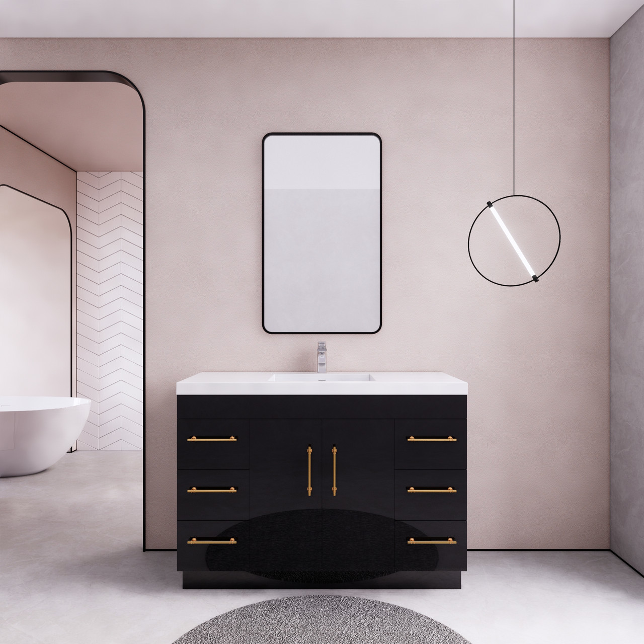 Elsa 48 inch Freestanding Modern Bathroom Vanity - LOS ANGELES VANITIES