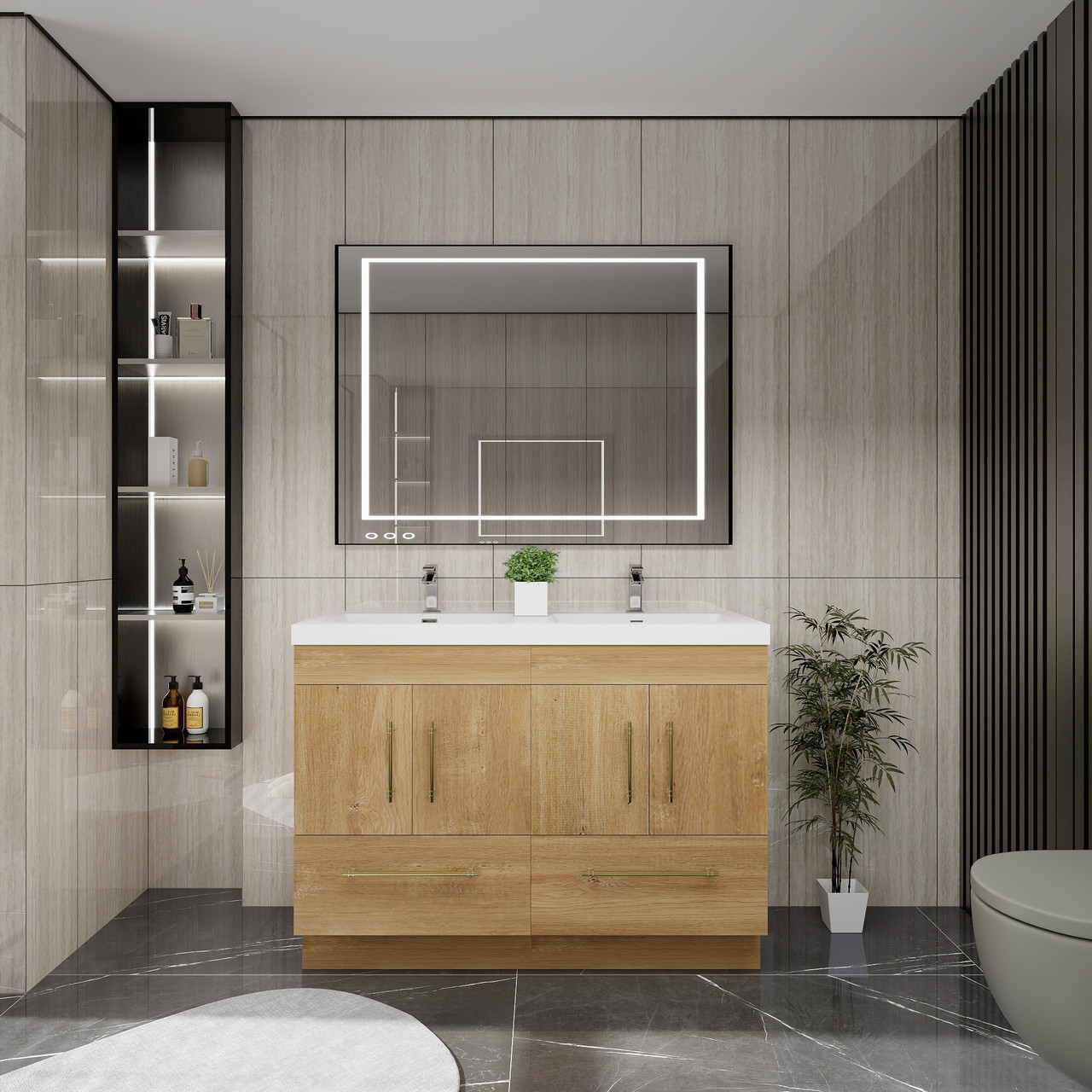 Elsa 48 inch Freestanding Modern Bathroom Vanity - Double Sink - LOS ...