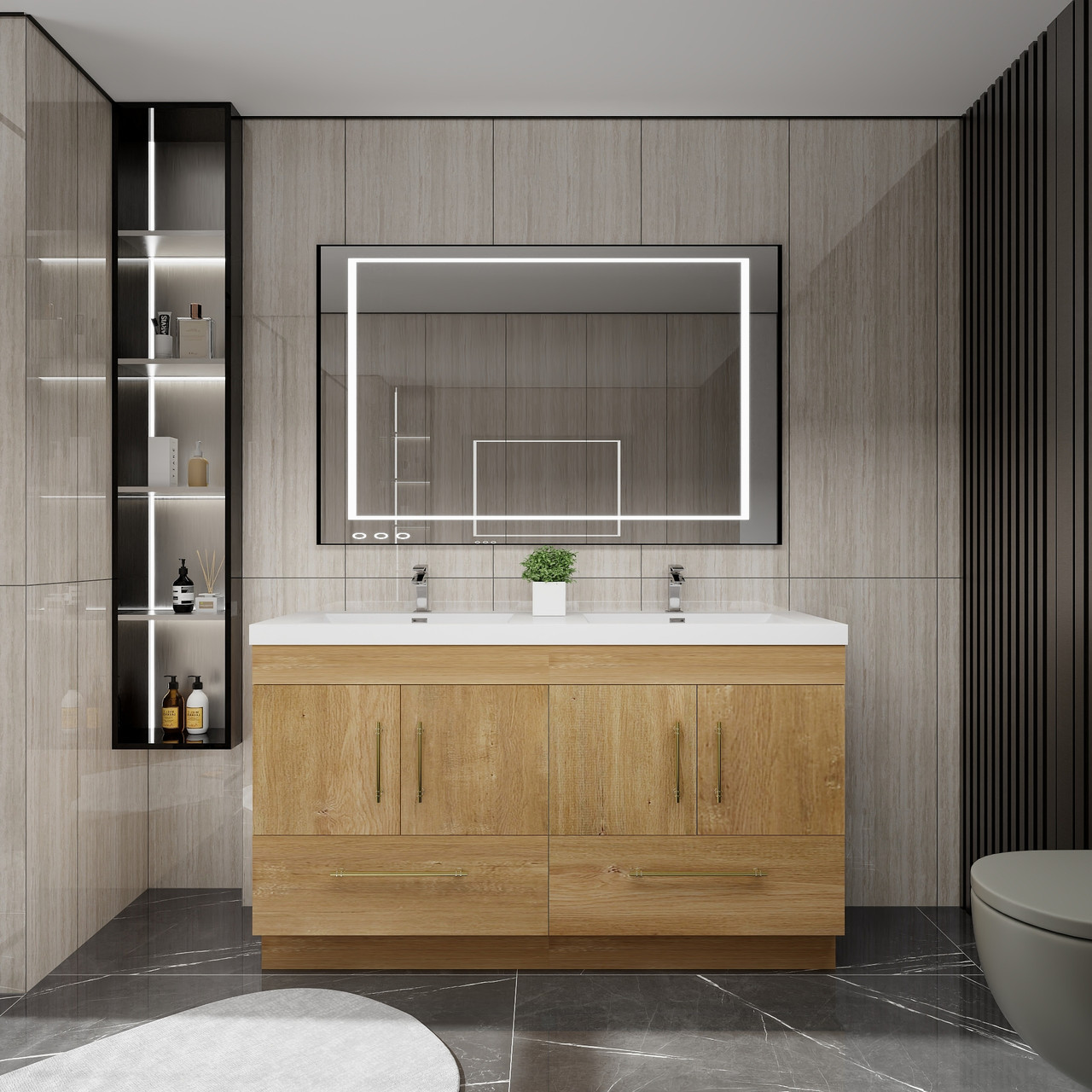 Elsa 60 inch Freestanding Modern Bathroom Vanity - Double Sink -2 - LOS ...