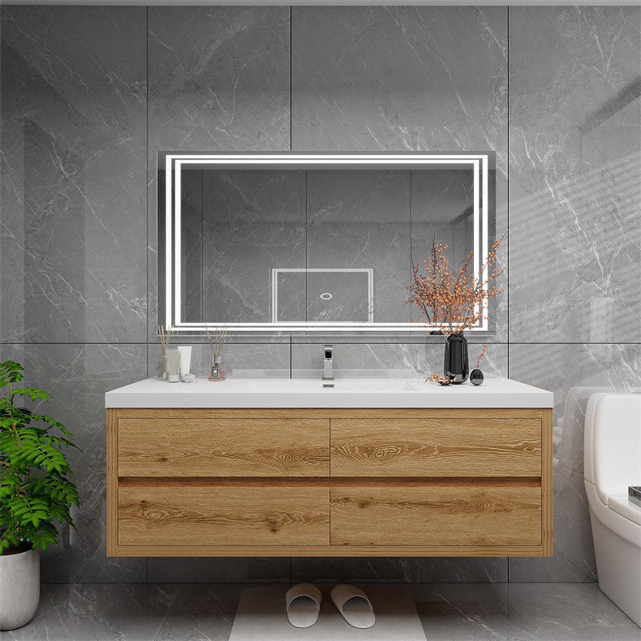 Louis 60" Floating Modern Bathroom Vanity - Single Sink - LOS ANGELES ...