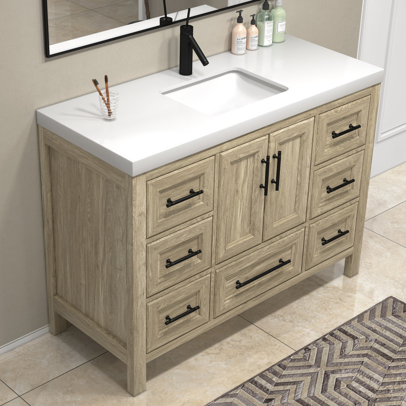 VIV 48" Solid Wood Freestanding Bathroom Vanity - LOS ANGELES VANITIES