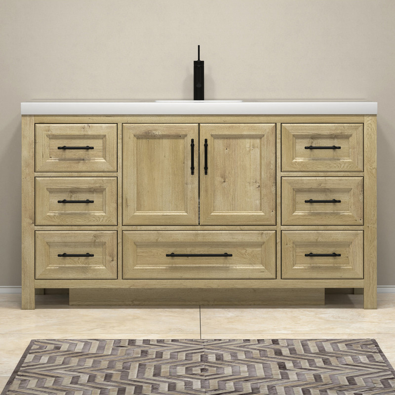 VIV 60" Solid Wood Freestanding Bathroom Vanity (Single Sink) - LOS ...
