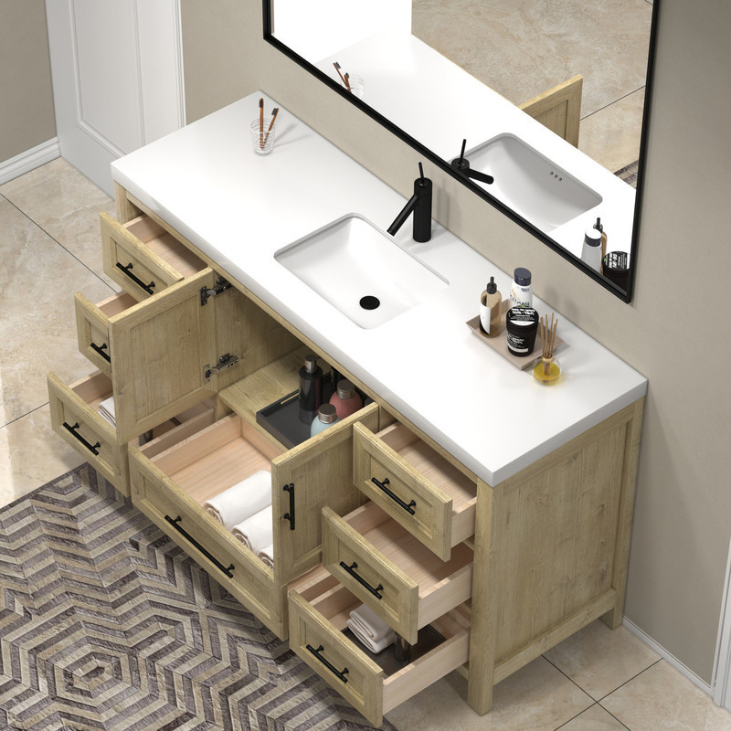 VIV 60" Solid Wood Freestanding Bathroom Vanity (Single Sink) - LOS ...