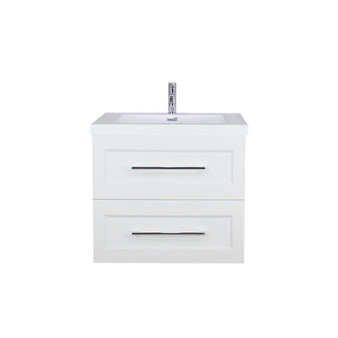 T&T 24 Inch Wall Mounted Vanity with Reinforced Acrylic Sink High Gloss White
