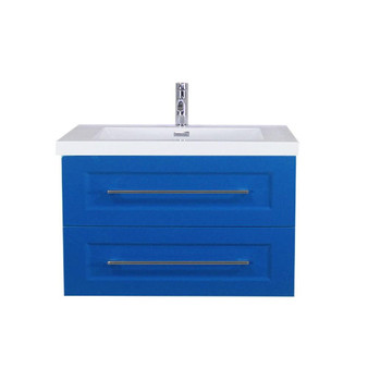 T&T 42 Inch Wall Mounted Vanity with Reinforced Acrylic Sink Blue