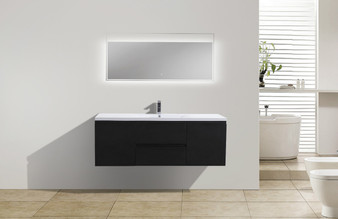 MOB 60" Wall Mounted Modern Bathroom Vanity (Single Sink)