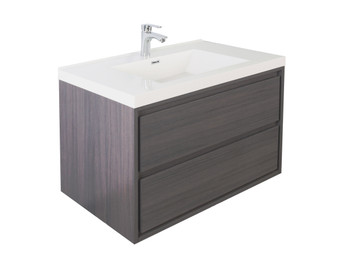 Murray 42" Grey Oak Wall Mounted Modern Vanity