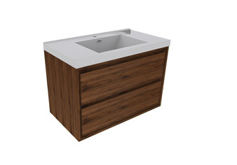 Murray 42" Rose Wood Wall Mounted Modern Vanity