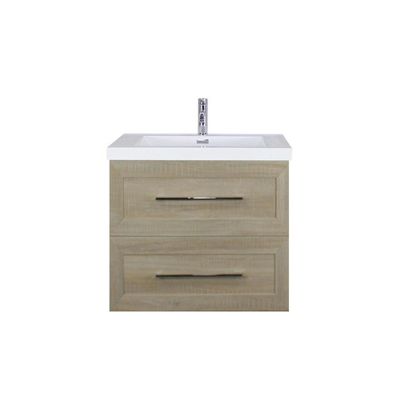 T&T 24 Inch Wall Mounted Vanity with Reinforced Acrylic Sink Light Seaside Maple