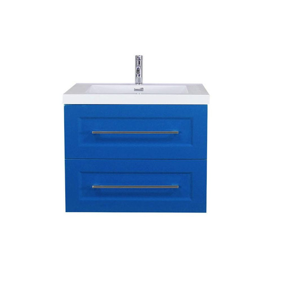 T&T 30 Inch Wall Mounted Vanity with Reinforced Acrylic Sink Blue