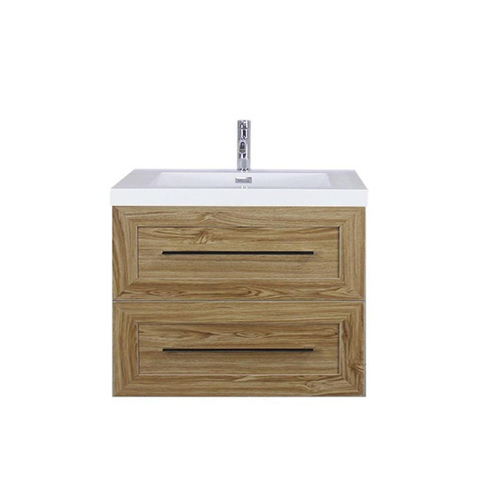 T&T 30 Inch Wall Mounted Vanity with Reinforced Acrylic Sink White Oak