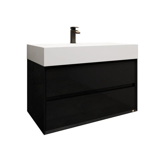 MAX 36" Wall Mounted Bath Vanity with 5" Thickness Acrylic Sink