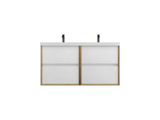 SLIM 48" Wall Mounted Vanity with Reinforced Acrylic Sink - Double Sink