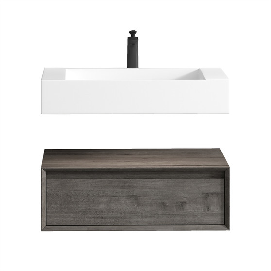 BT017 30" Wall Mounted Modern Bathroom Vanity 