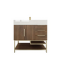  BT001 36’’Rosewood Freestanding Vanity with Reinforced Acrylic Sink (Right Side Drawers)
