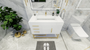 BT001 42’’High Gloss White Freestanding Vanity with Reinforced Acrylic Sink (Left Side Drawers)